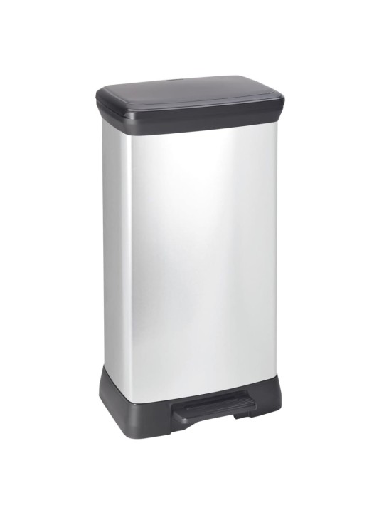 Curver Šiukšliadėžė su pedalu Deco, sidabrinės spalvos, 50l