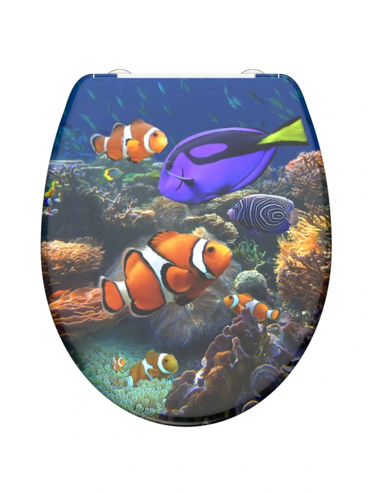 SCHÜTTE Klozeto sėdynė su soft-close mechanizmu SEA LIFE, duroplastas