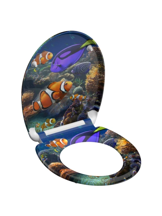 SCHÜTTE Klozeto sėdynė su soft-close mechanizmu SEA LIFE, duroplastas
