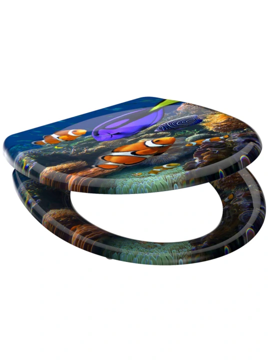 SCHÜTTE Klozeto sėdynė su soft-close mechanizmu SEA LIFE, duroplastas