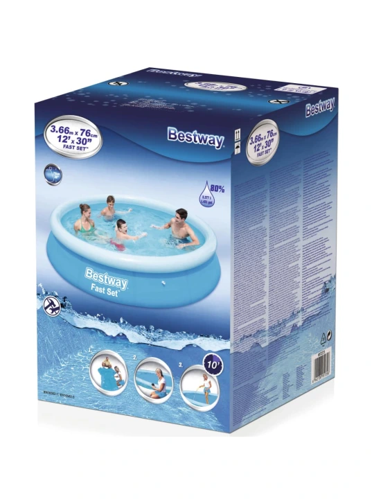 Bestway Fast Set Pripučiamas baseinas, 366x76cm, apvalus, 57273