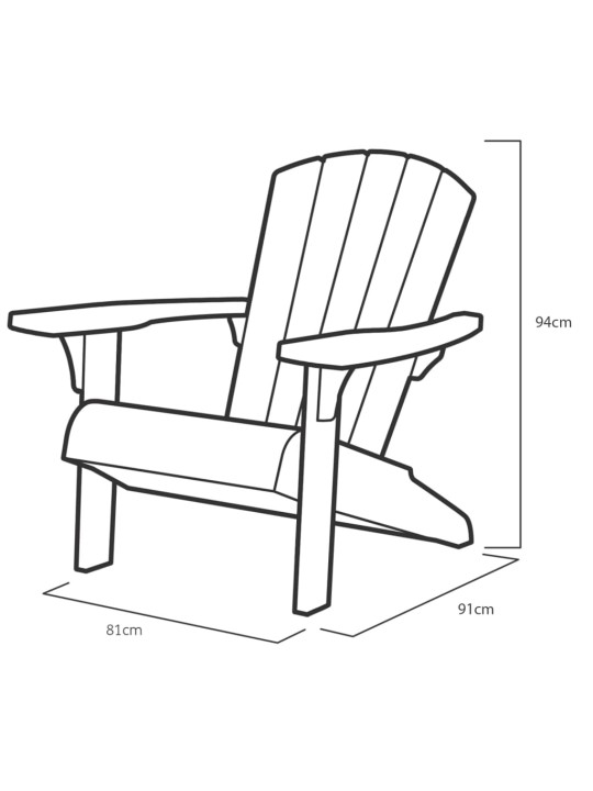 Keter Adirondack kėdė Troy, pilkos spalvos