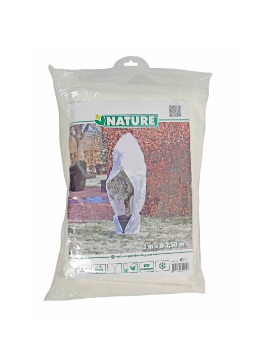 Nature Uždangalas augalams su užtrauktuku, baltas, 2,5x2,5x3m, 70g/m²