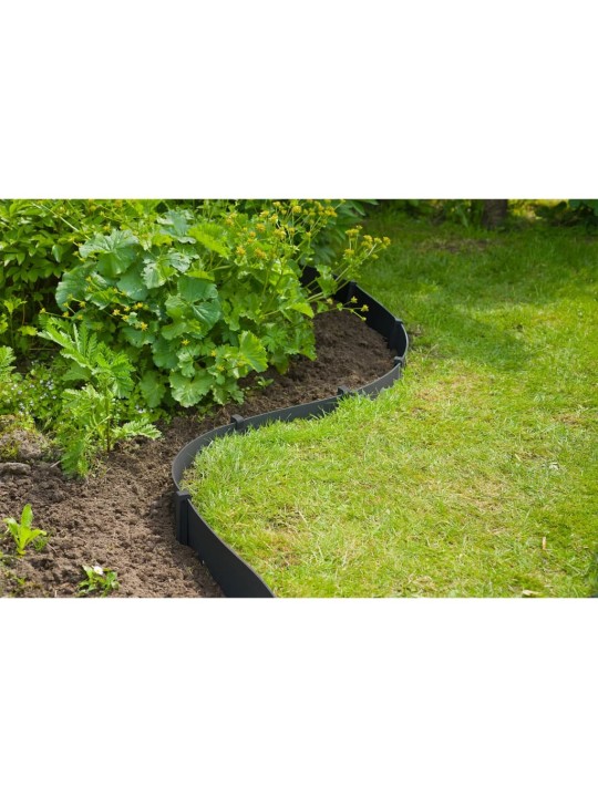 Nature Sodo krašto apvado rinkinys su smaigais, juodas, 15cmx10m