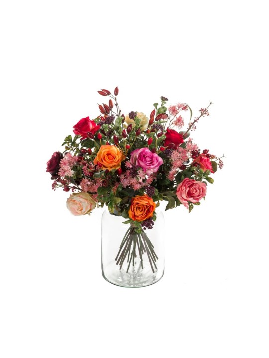 Emerald Dirbtinė puokštė Flame Roses