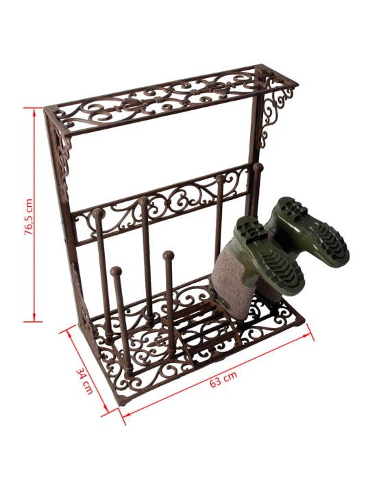 Esschert Design Guminių batų spintelė, dydis L, ketaus