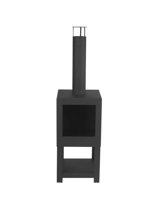 Esschert Design Lauko židinys su vieta malkoms, juodos spalvos, FF410