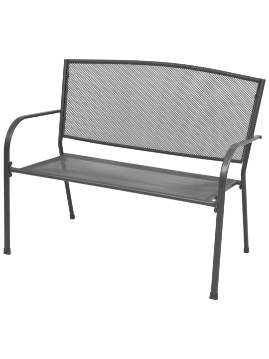 Sodo suoliukas, 108 cm, plienas ir tinklelis, antracito spalvos