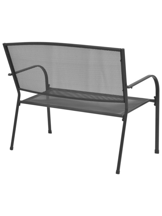 Sodo suoliukas, 108 cm, plienas ir tinklelis, antracito spalvos