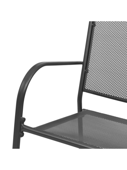 Sodo suoliukas, 108 cm, plienas ir tinklelis, antracito spalvos