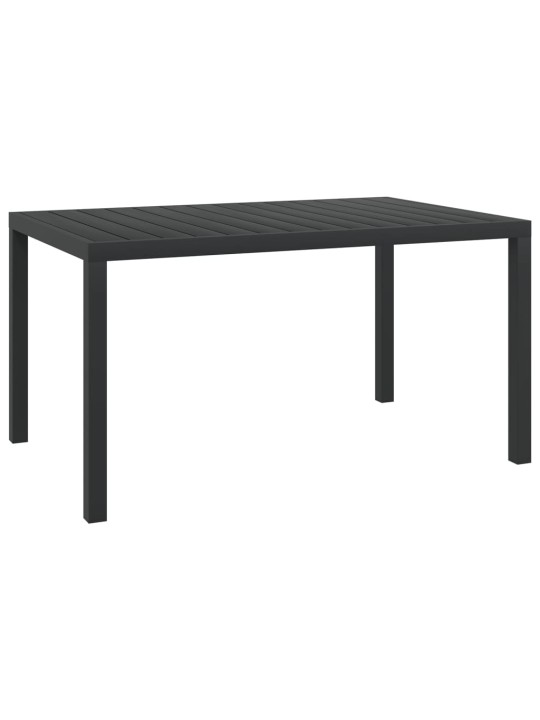 Sodo stalas, juodas, 150x90x74cm, aliuminis ir WPC
