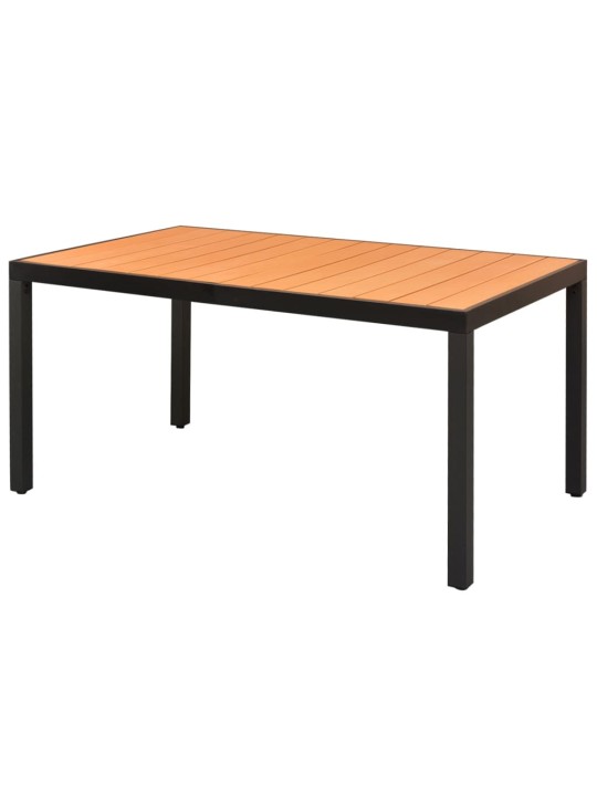 Sodo stalas, rudas, 150x90x74cm, aliuminis ir WPC