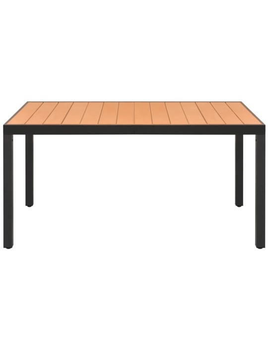 Sodo stalas, rudas, 150x90x74cm, aliuminis ir WPC