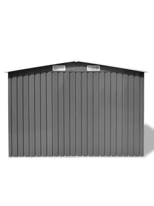 Sodo sandėliukas, pilkas, metalas, 257x205x178 cm