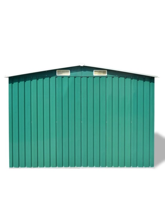 Sodo sandėliukas, žalias, metalas, 257x205x178 cm