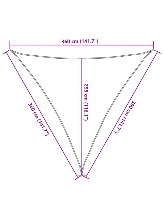 Tentas nuo saulės, baltas, 3,6x3,6x3,6m, HDPE, trikampio formos