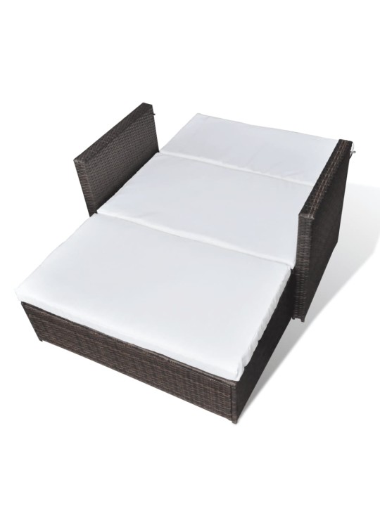 Sodo sofa, ruda, poliratanas
