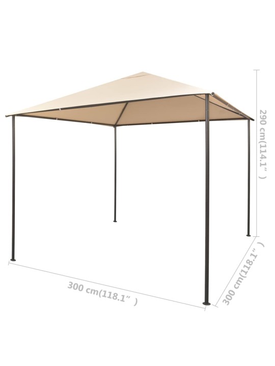 Pavėsinė, 3x3m, plienas, smėlio spalva