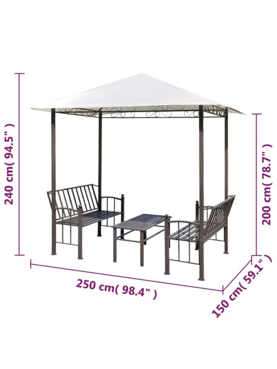 Sodo paviljonas su staliuku ir suoliukais, 2,5x1,5x2,4m