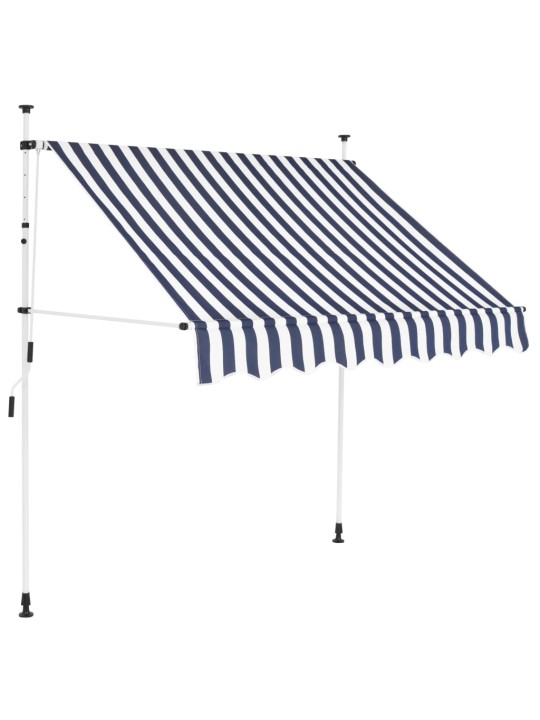 Rankiniu būdu ištraukiama markizė, mėlyni/balti dryžiai, 150cm
