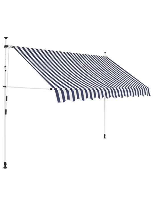 Rankiniu būdu ištraukiama markizė, mėlyni/balti dryžiai, 300cm