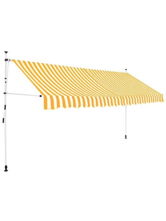 Rankiniu būdu ištraukiama markizė, oranžiniai/balti dryžiai, 350cm