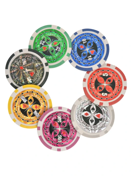 Pokerio/Blackjack rinkinys su 600 žetonais su vertėmis, aliuminis