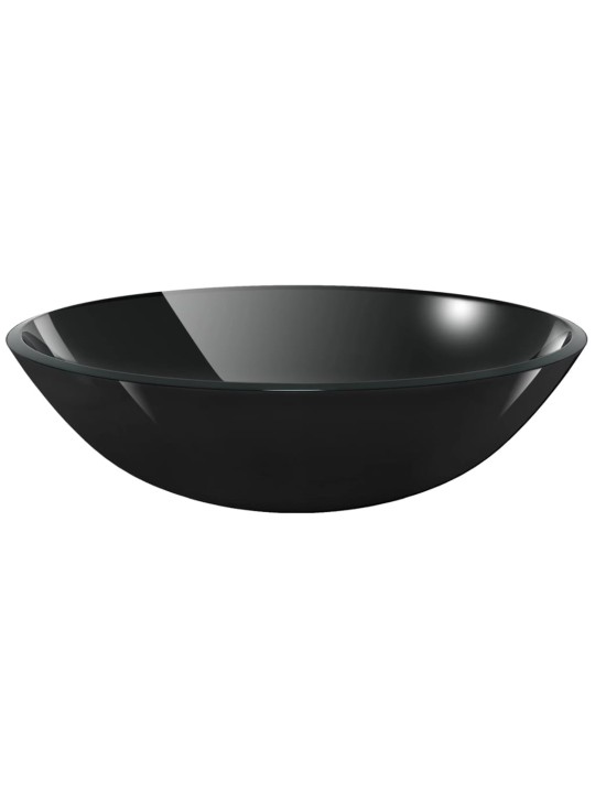 Praustuvas iš grūdinto stiklo, 42 cm, juodas