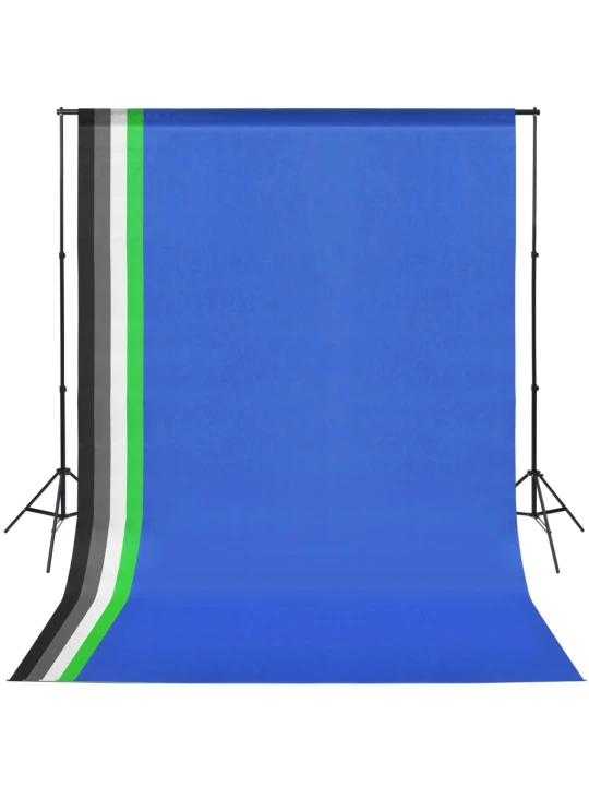 Fotostudijos kompl. su 5 spalvotais fonais ir reguliuojamu rėmu