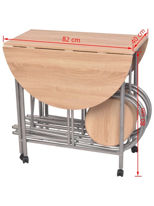 Penkių dalių sulankstomas valgomojo komplektas, MDF