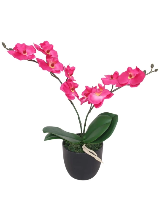 Dirbtinė orchidėja su vazonu, 30 cm, raudona