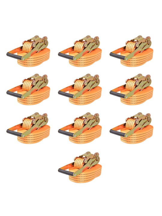 Reketo tvirtinamieji dirželiai, 10vnt., 2t., 8mx50mm, oranž.