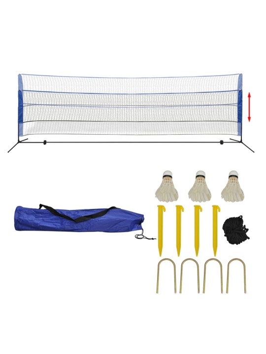 Badmintono tinklas su plunksninukais, 500x155 cm