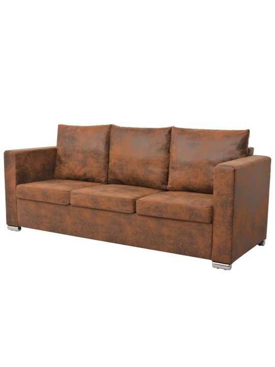 Trivietė sofa, 191x73x82cm, dirbtinė zomšos oda