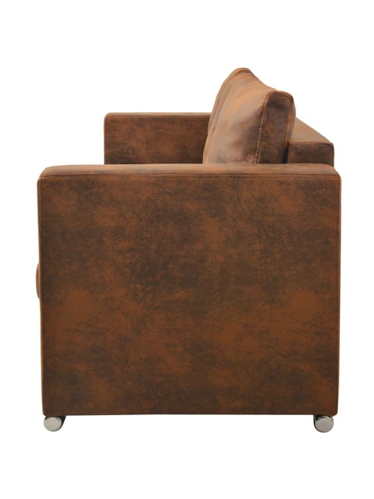 Trivietė sofa, 191x73x82cm, dirbtinė zomšos oda