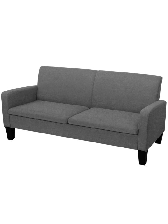 Trivietė sofa, 180x65x76, tamsiai pilka