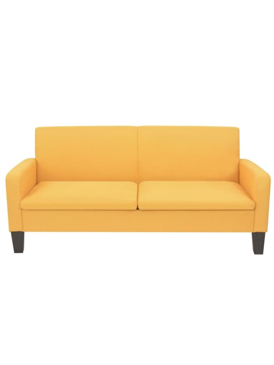 Trivietė sofa, 180x65x76, geltonos spalvos
