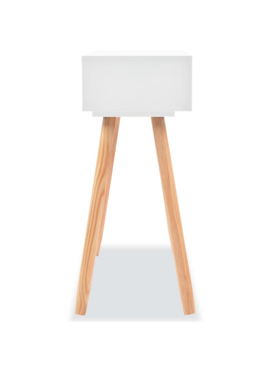 Konsolinis stalas, masyvi pušies mediena, 80x30x72cm, balta