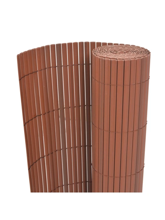 Dvipusė sodo tvora, ruda, 90x300cm, PVC
