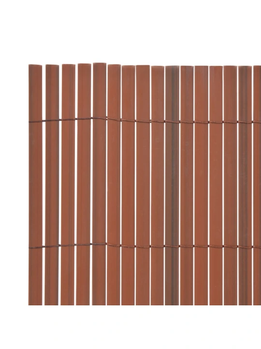 Dvipusė sodo tvora, ruda, 90x300cm, PVC