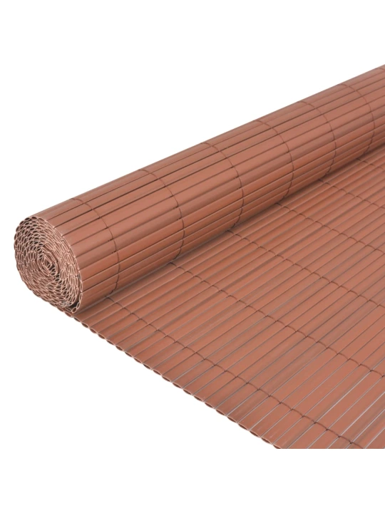 Dvipusė sodo tvora, ruda, 90x300cm, PVC