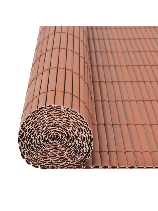 Dvipusė sodo tvora, ruda, 90x300cm, PVC