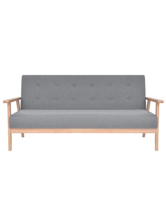 Trivietė sofa, šviesiai pilkos spalvos, audinys
