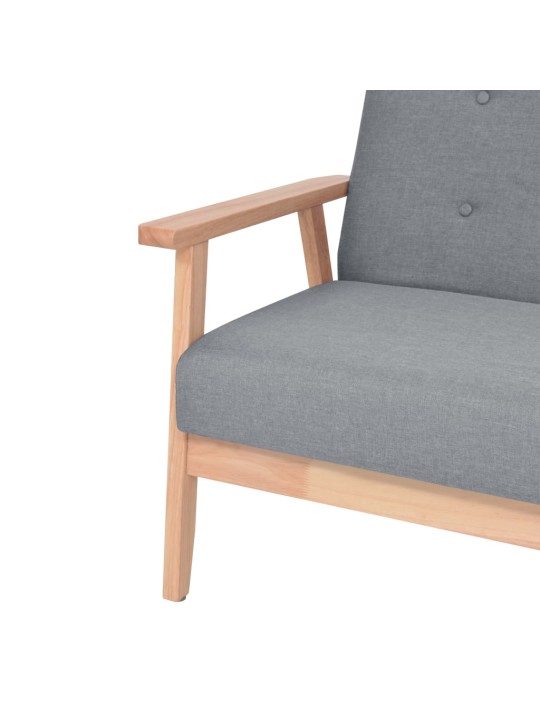 Trivietė sofa, šviesiai pilkos spalvos, audinys
