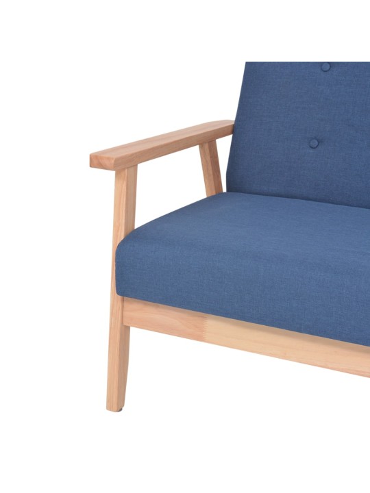 Trivietė sofa, mėlynos spalvos, audinys