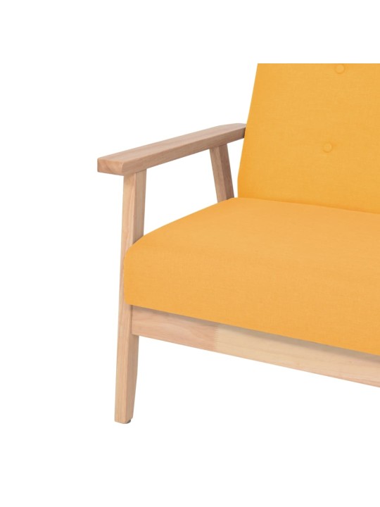 Trivietė sofa, geltonos spalvos, audinys