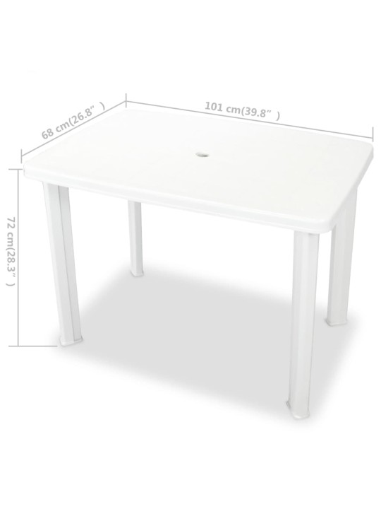 Sodo stalas, baltas, 101x68x72cm, plastikas