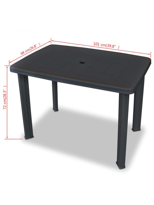 Sodo stalas, antracito sp., 101x68x72cm, plastikas