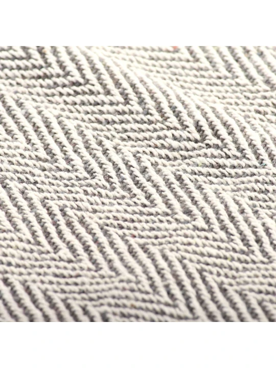 Pledas, medvilnė, V formos raštas, 220x250cm, pilka spalva