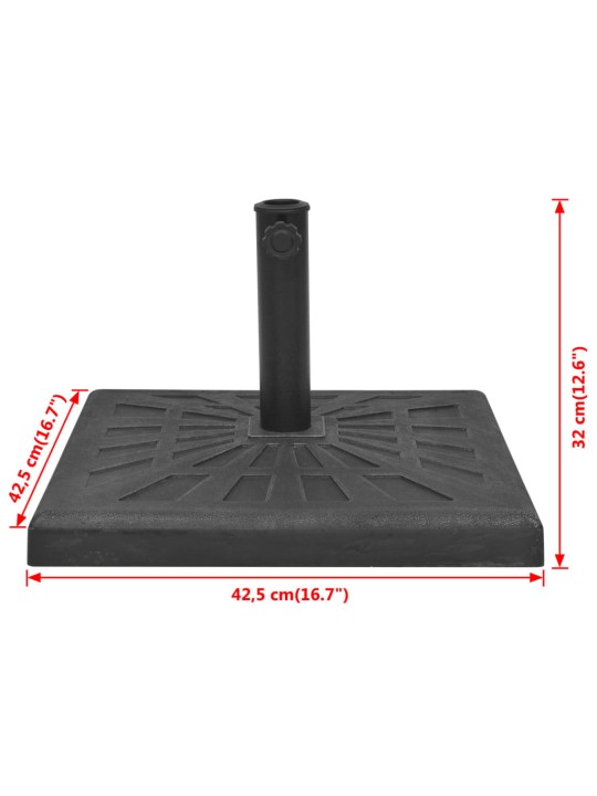 Skėčio stovas, kvadratinis, juodas, derva, 12 kg